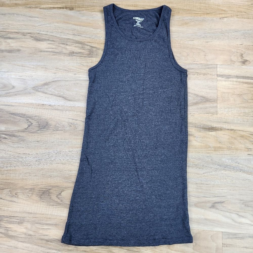 🔺️King Size Gray Extra Long Tall Sleeveless Shirt XLarge